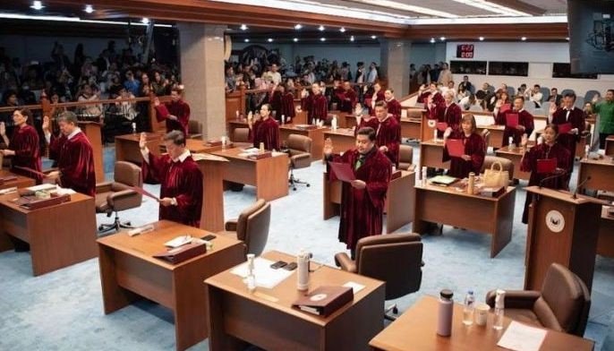 Senate President Francis Escudero, who was sworn in Monday night as the presiding officer of the impeachment court, oversaw the proceedings.